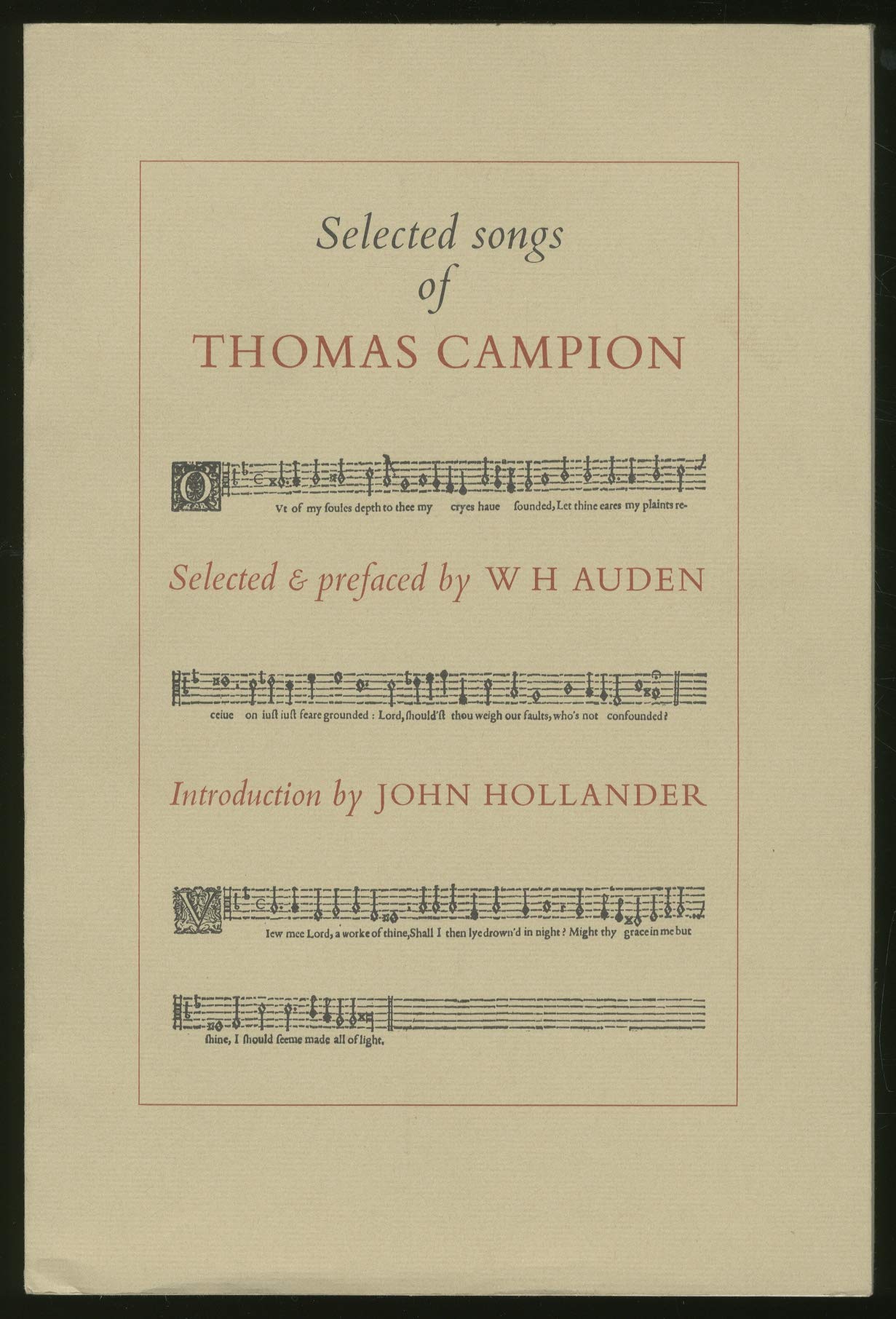 Selected Songs of Thomas Campion (Hardcover)