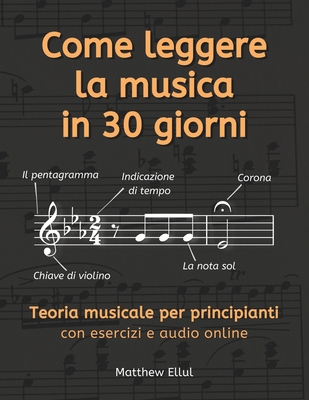 Come leggere la musica in 30 giorni: Teoria musicale per principianti con esercizi e audio online (Italian Edition)