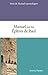 Manuel sur les Épîtres de Paul (Manuels apostoliques) by Coopérative de littérature ...