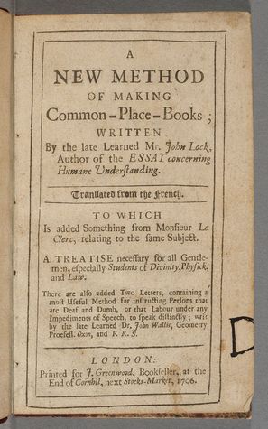 A New Method of Making Commonplace Books