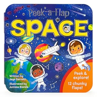 Peek-a-Flap Space Children's Lift-a-Flap Board Book - Planets, Solar System, Outer Space, Rockets & More