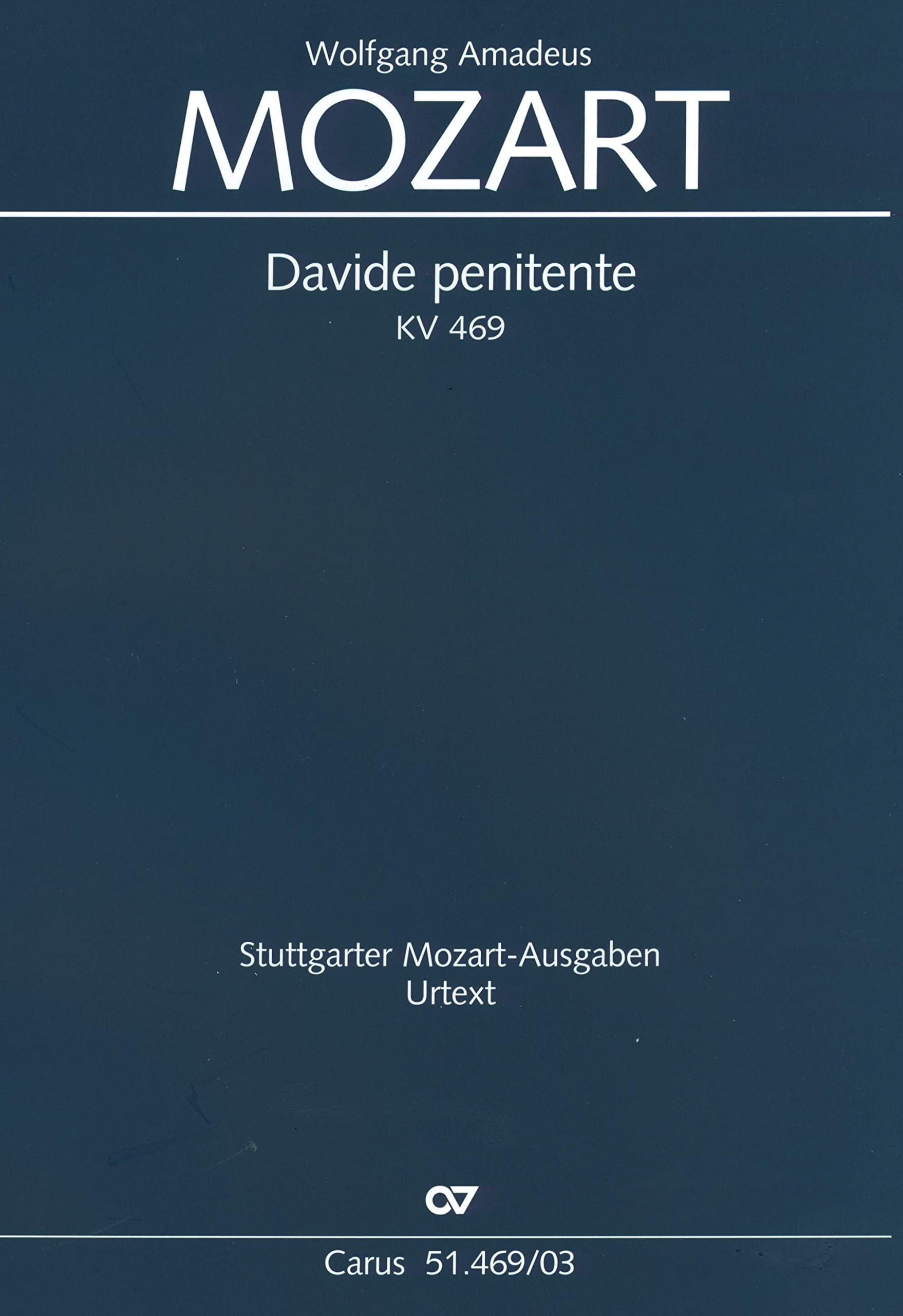 Mozart: Davide penitente, K. 469 (Vocal Score)