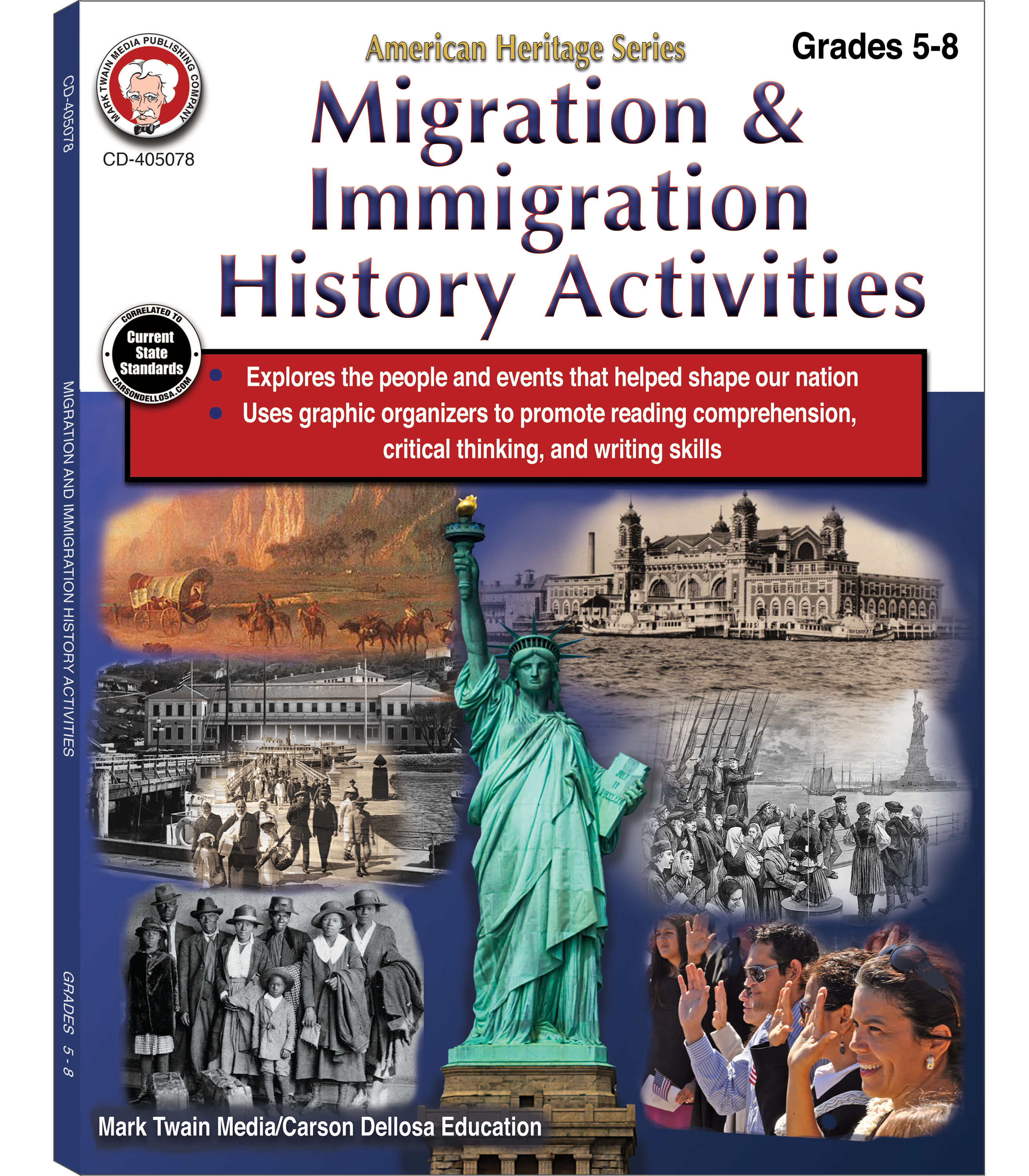 Migration & Immigration History Activities Workbook, American History 5th Grade Workbooks and Up, Major Migration & Immigration Events, and US Citizenship, Grade 5-8 Classroom or Homeschool Curriculum