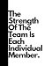 The Strength Of The Team Is...