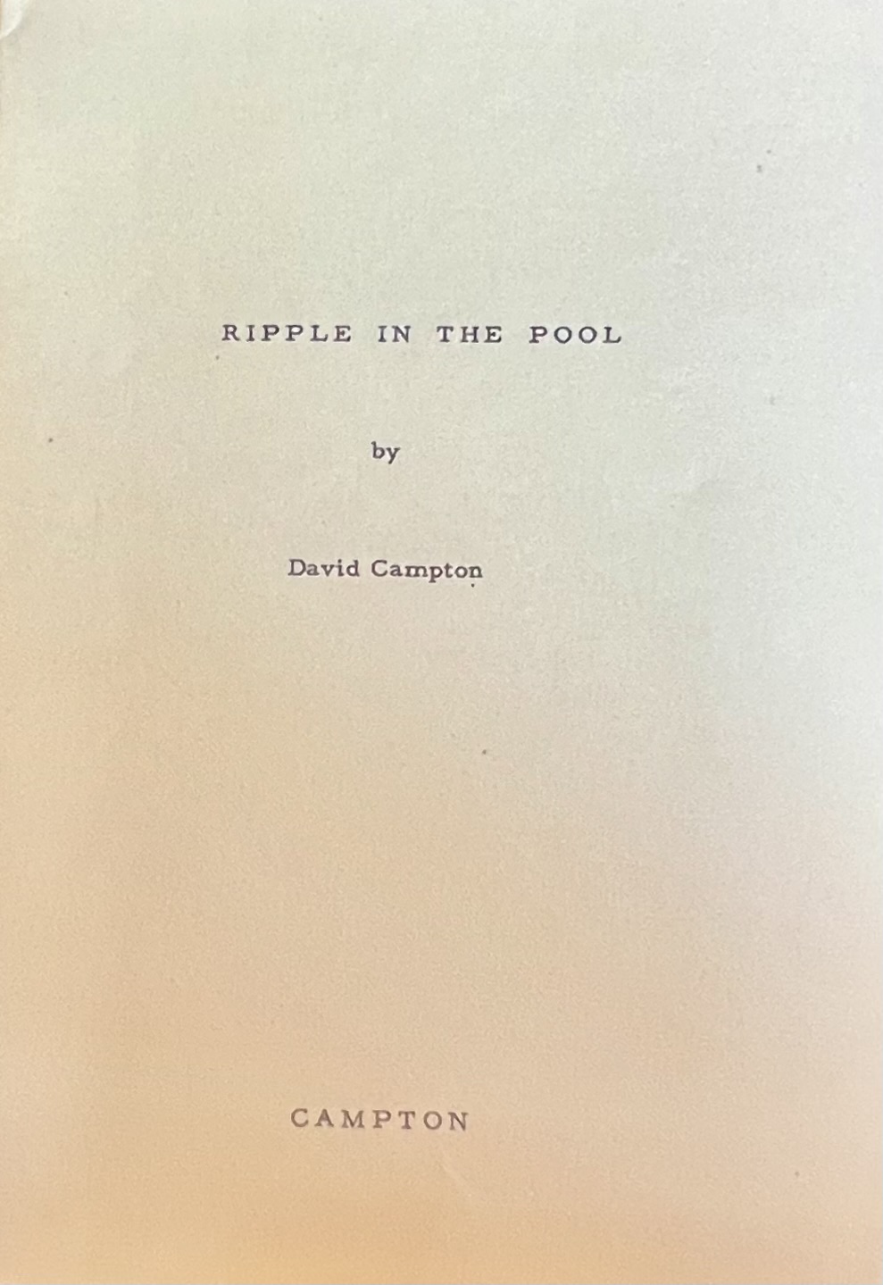 Ripple In The Pool (Paperback)
