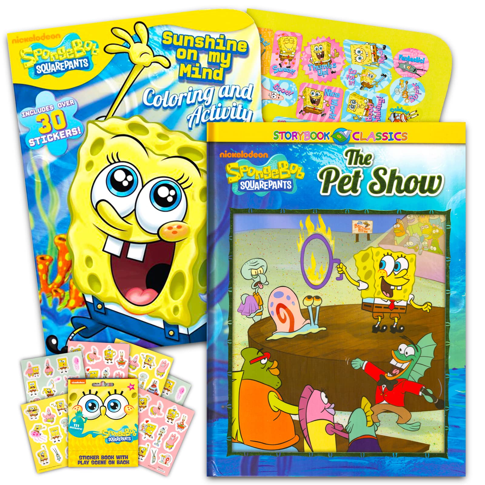SpongeBob SquarePants Coloring Storybook Set for Kids - Bundle with SpongeBob "The Pet Show" Story Book, Jumbo Coloring Book and Stickers | SpongeBob Activity Set (Paperback)