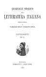 Giornale storico della letteratura italiana. Supplemento n. 1