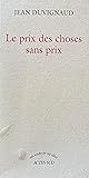 Le prix des choses sans prix