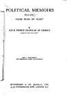 Political Memoirs, 1914 1917 Pages from my diary by Prince Nicholas of Greece