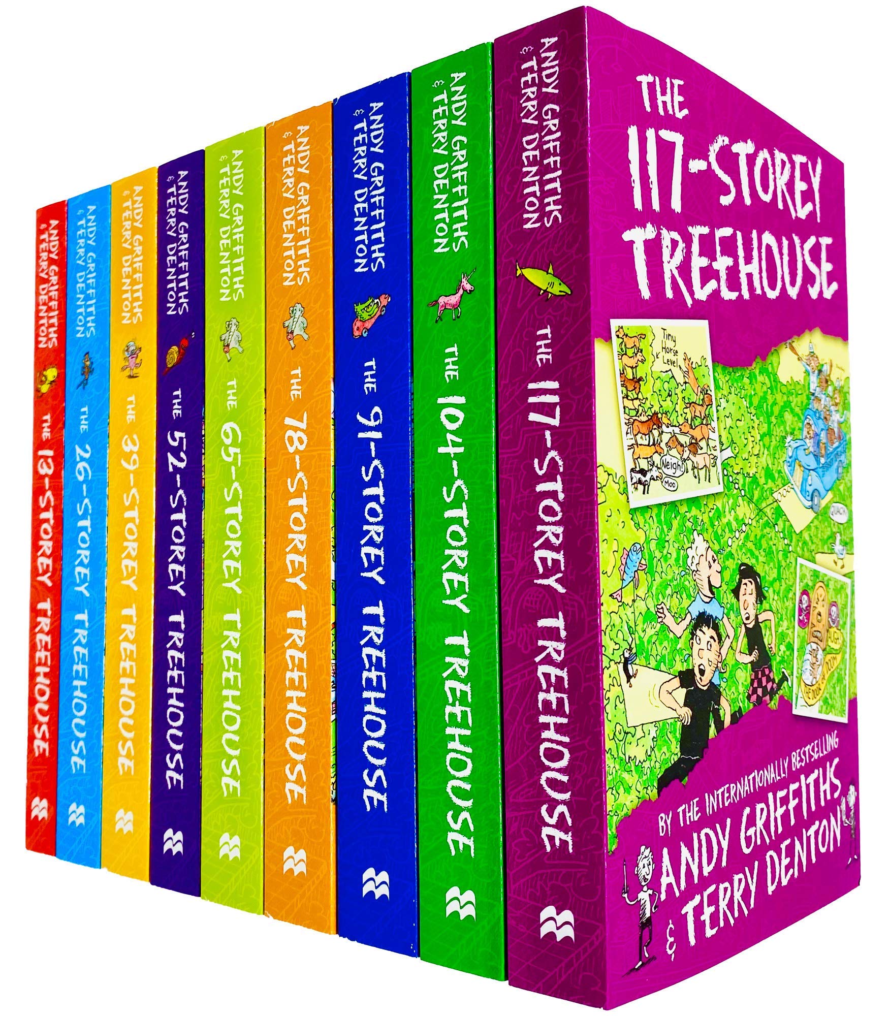 The Treehouse Storey Books 1 - 9 Collection Set by Andy Griffiths & Terry Denton (13-Storey, 26-Storey, 39-Storey, 52-Storey, 65-Storey, 78-Storey, 91-Storey, 104-Storey & 117-Storey)
