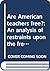 Are American teachers free?: An analysis of restraints upon the freedom of teaching in American schools,