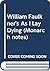 William Faulkner's As I Lay Dying