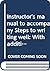 Instructor's manual to acco...