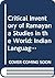 Critical Inventory of Ramayana Studies in the World by K. Krishnamoorthy