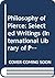 Philosophy of Pierce: Selected Writings (International Library of Psychology, Philosophy, and Scientific Method.)
