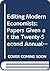 Editing Modern Economists: ...