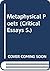 Critical Essays on Metaphys...