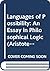 Languages of Possibility: An Essay in Philosophical Logic (Aristotelian Society Series)
