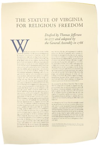 Virginia Statute for Religious Freedom (Poster)