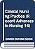Clinical Nursing Practice (Recent Advances in Nursing 14)