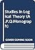 Studies in logical theory: essays, (American philosophical quarterly monograph series)