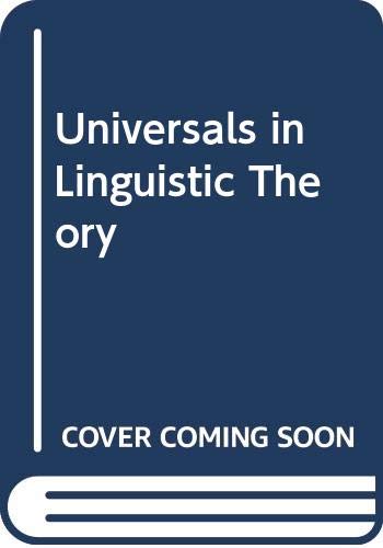 Universals in Linguistic Theory (Paperback)