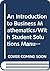 An Introduction to Business Mathematics/With Student Solution... by Gene R. Sellers