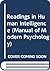 Readings in human intelligence (Methuen's manuals of modern psychology)