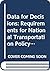 Data for Decisions: Requirements for National Transportation Policy Making -- Special Report 234 (SPECIAL REPORT (NATIONAL RESEARCH COUNCIL (U S) TRANSPORTATION RESEARCH BOARD))