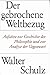 Der gebrochene Weltbezug by Walter Schulz