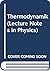 Thermodynamik (Lecture Note...