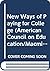 New Ways of Paying for College (American Council on Education/Macmillan Series in Higher Education)