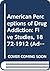 American Perceptions of Drug Addiction: Five Studies, 1872-1912 (Addiction in America)