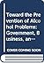 Toward the Prevention of Alcohol Problems: Government, Business, and Community Action