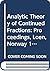 Analytic Theory of Continued Fractions: Proceedings, Loen, Norway 1981 (Lecture Notes in Mathematics)