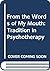From the Words of my Mouth: Tradition in Psychotherapy