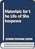 Materials for the Life of Shakespeare by Pierce Butler