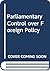 Parliamentary Control over Foreign Policy: Legal Essays