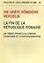 La fin de la République romaine - un débat franco-allemand d'histoire et d'historiographie (COLLECTION DE L)