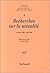 Recherches sur la sexualité by Paule Thévenin Recherches sur la sexualité by Paule Thévenin