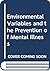 Environmental Variables and the Prevention of Mental Illness