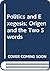 Politics and exegesis: Origen and the two swords