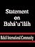 Statement on Bahá’u’lláh