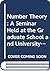 Number Theory by New York Number Theory Seminar