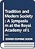 Tradition and modern society by Sven Gustavsson