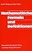 Mathematische Formeln und Definitionen