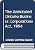 The Annotated Ontario Business Corporations Act, 1994