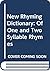 New Rhyming Dictionary: Of One and Two Syllable Rhymes