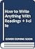 How to Write Anything with Readings & i-cite