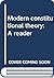 Modern constitutional theory: A reader